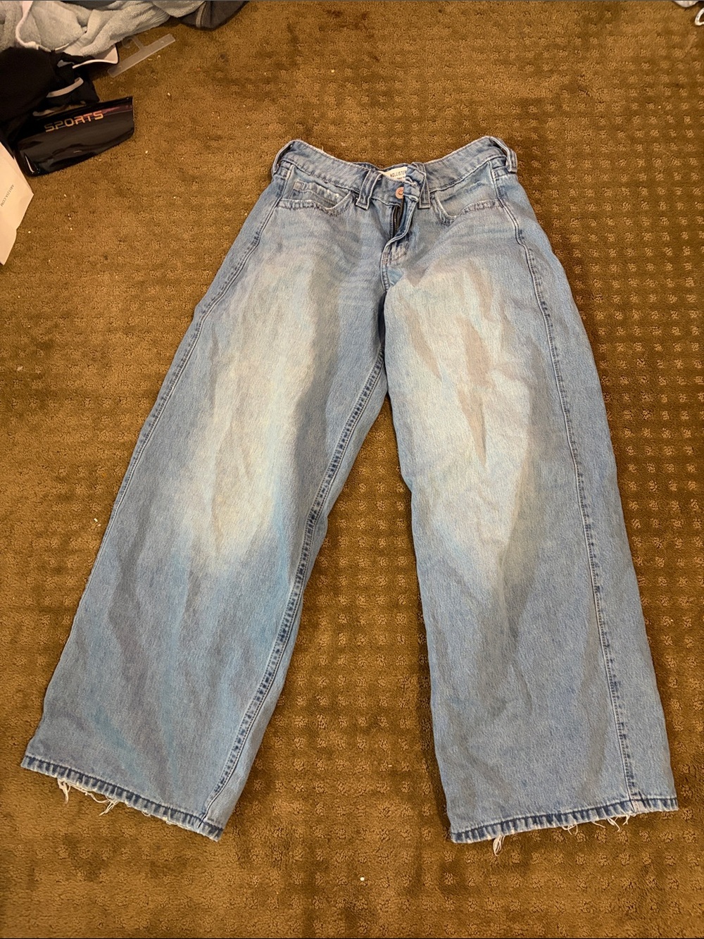 Hollister Light Blue Relaxed Wide-Leg Jeans